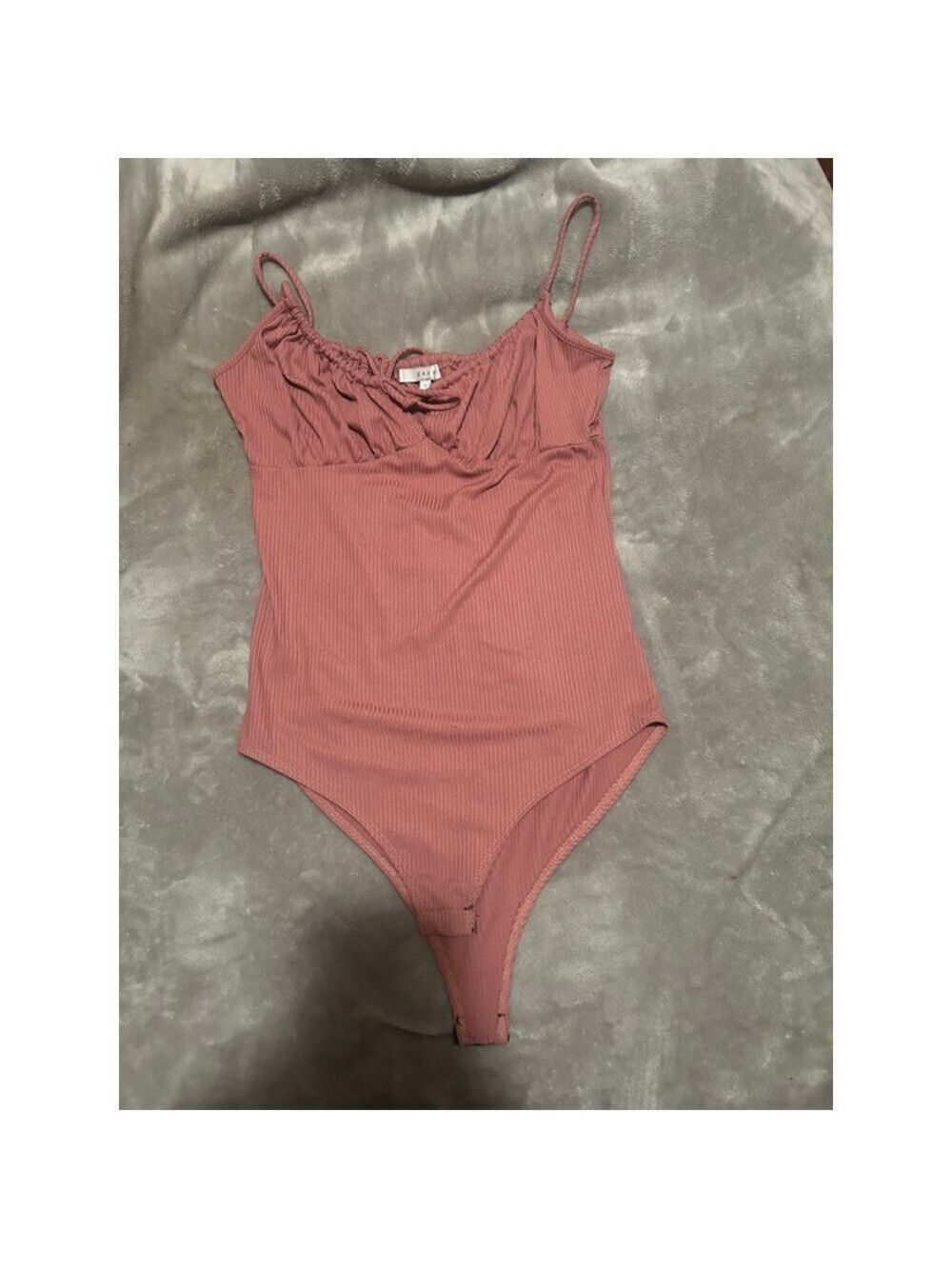Women's Gaze Dusty Rose Ribbed Bodysuit M